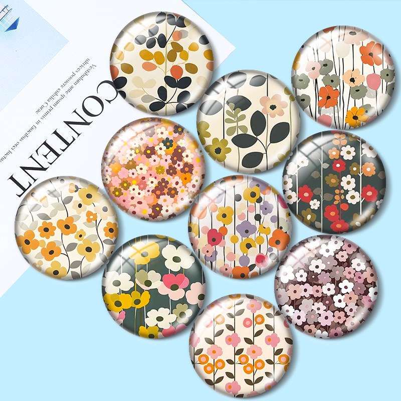Old Fashioned Glass - Cabochon in vetro floreale retrò da
